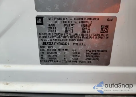 2019 Buick Envision Essence from USA, damaged, VIN LRBFXCSA7KD043421